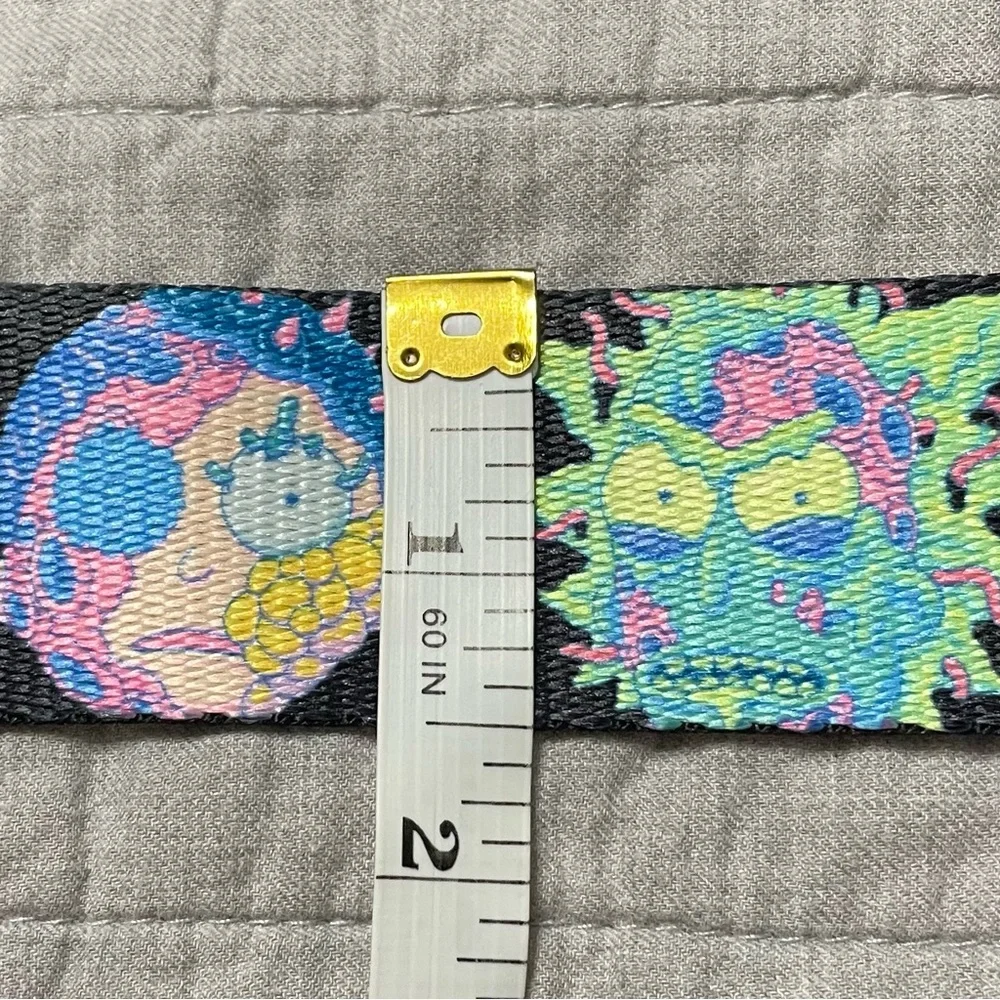 RICK AND MORTY Cell Faces Cinch Belt by Buckle Down Bottle Opener Black Web Men
